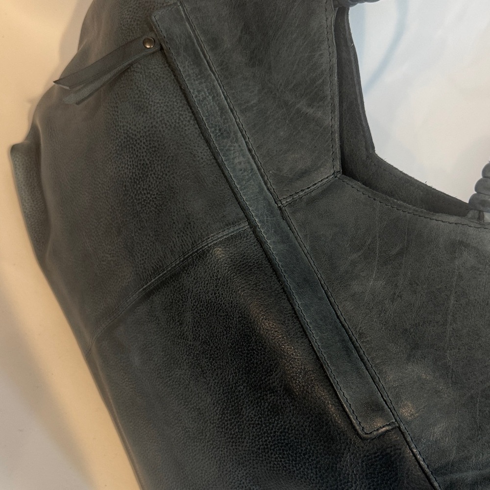 latico Navy Blue Leather Tote with Detachable Strap - Picture 7 of 15
